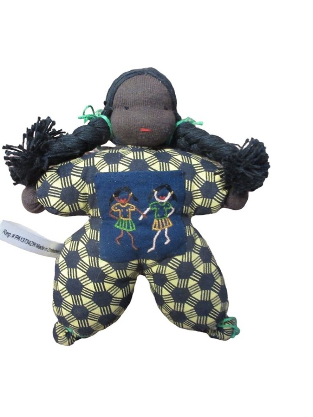 Black Rag Ten Thousand Villages Fair Trade Handmade Zimbabwe 7" Doll